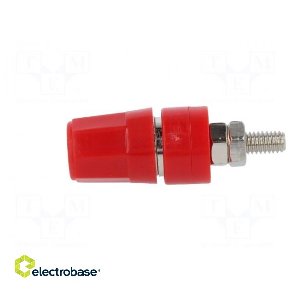 Socket | 4mm banana | 24A | red | nickel plated | on panel,screw | 36mm image 3