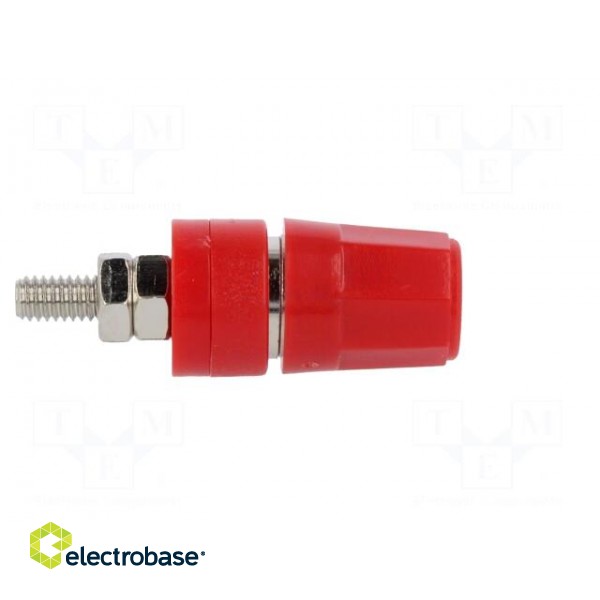 Socket | 4mm banana | 24A | red | nickel plated | on panel,screw | 36mm image 7