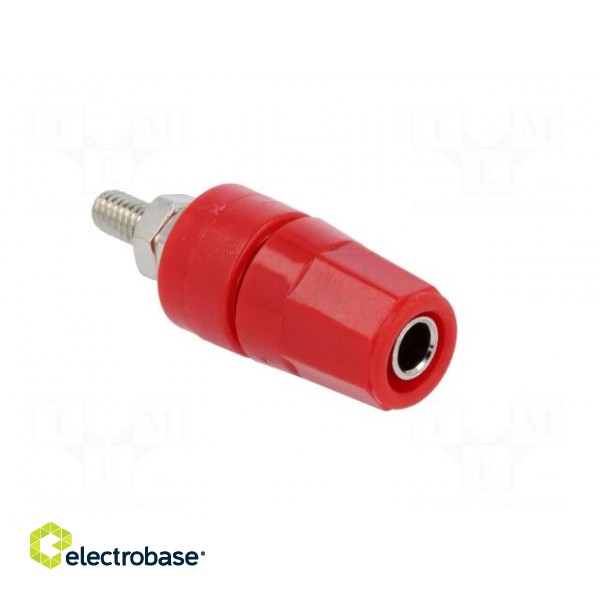 Socket | 4mm banana | 24A | red | nickel plated | on panel,screw | 36mm image 8