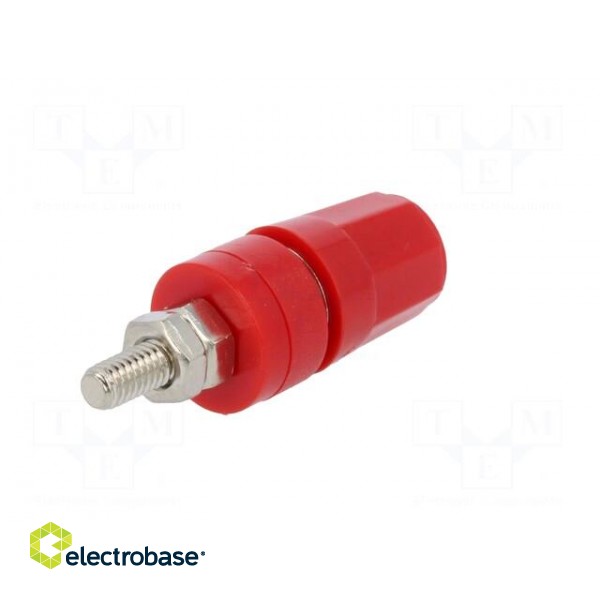 Socket | 4mm banana | 24A | red | nickel plated | on panel,screw | 36mm image 6