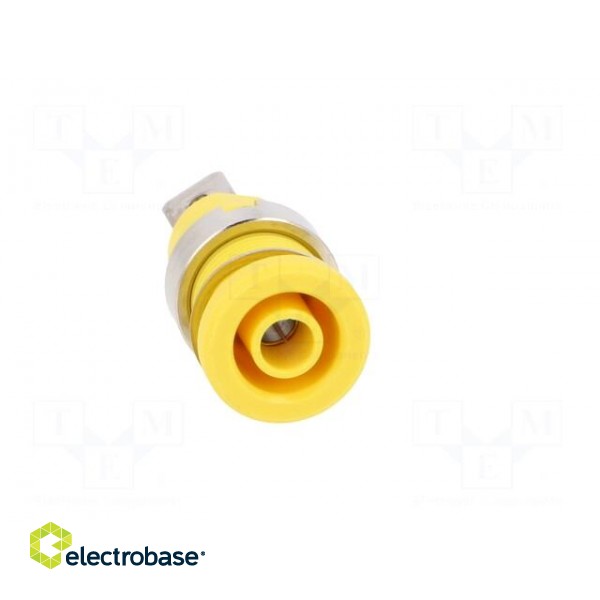 Socket | 4mm banana | 24A | yellow | nickel plated | screw,on panel image 9