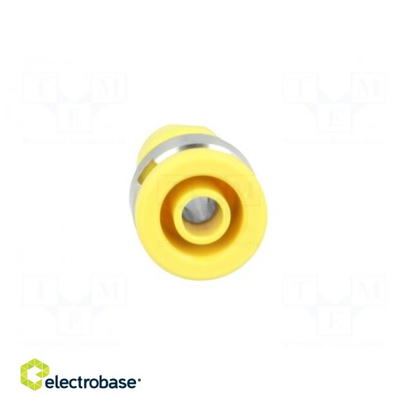Socket | 4mm banana | 24A | yellow | nickel plated | on panel,screw image 9