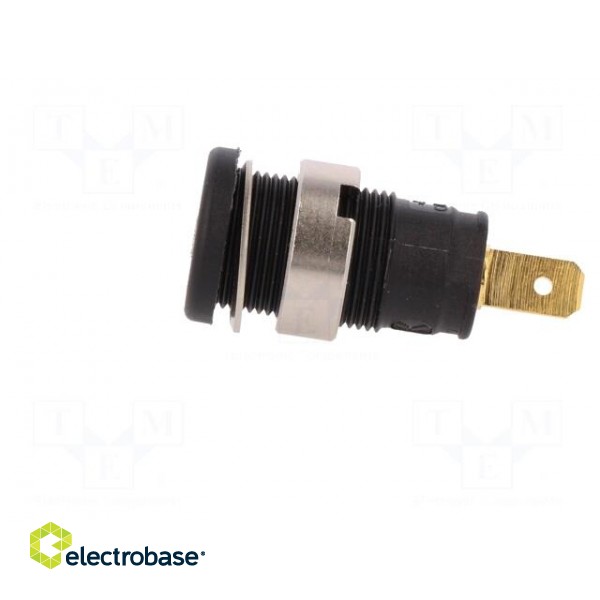 Socket | 4mm banana | 25A | 1kVDC | black | gold-plated | screw | 32mm image 3