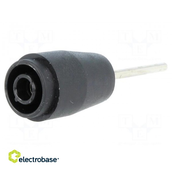 Socket | 4mm banana | 25A | 1kVDC | black | PCB | Connection: soldering paveikslėlis 1