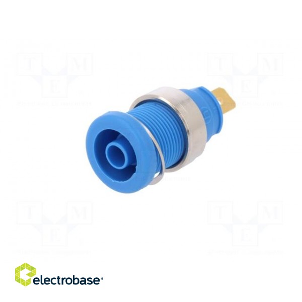 Socket | 4mm banana | 25A | 1kVDC | blue | gold-plated | screw | 32mm | 5mΩ image 2