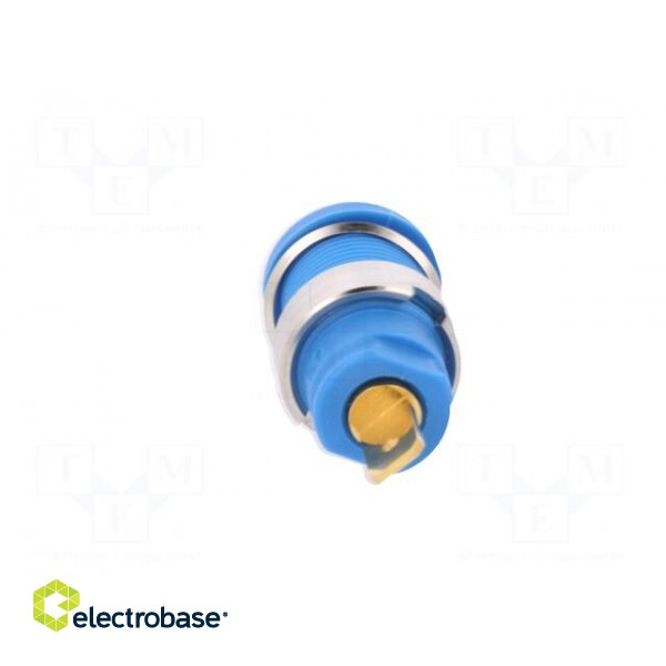 Socket | 4mm banana | 25A | 1kVDC | blue | gold-plated | screw | 32mm | 5mΩ image 5
