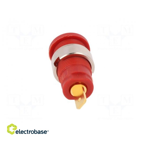 Socket | 4mm banana | 25A | 1kVDC | red | gold-plated | screw | 32mm | 5mΩ paveikslėlis 5