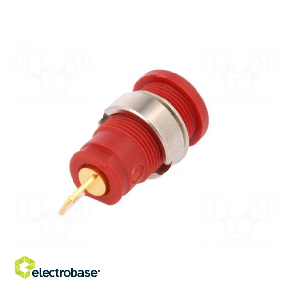 Socket | 4mm banana | 25A | 1kVDC | red | gold-plated | screw | 32mm | 5mΩ image 6