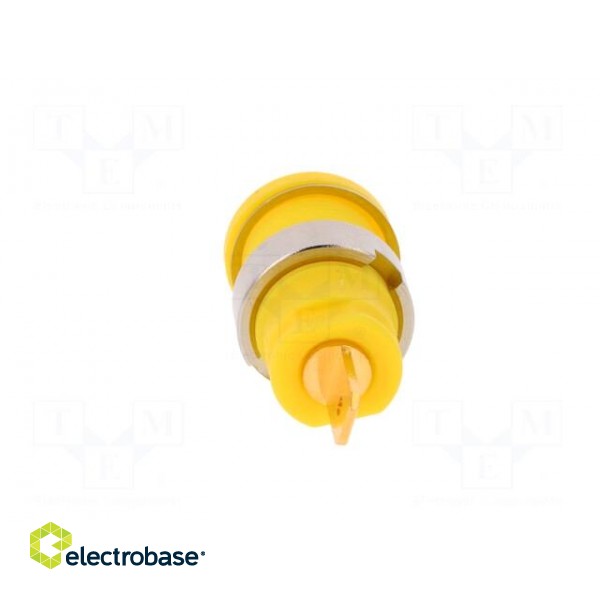 Socket | 4mm banana | 25A | 1kVDC | yellow | gold-plated | screw | 32mm paveikslėlis 5