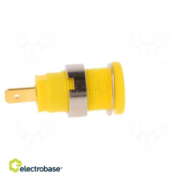 Socket | 4mm banana | 25A | 1kVDC | yellow | gold-plated | screw | 32mm paveikslėlis 7
