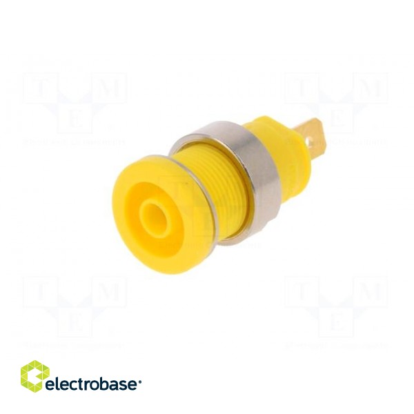 Socket | 4mm banana | 25A | 1kVDC | yellow | gold-plated | screw | 32mm image 2