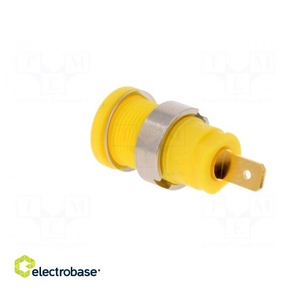 Socket | 4mm banana | 25A | 1kVDC | yellow | gold-plated | screw | 32mm image 4