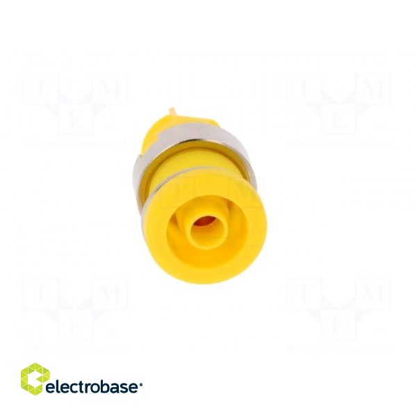 Socket | 4mm banana | 25A | 1kVDC | yellow | gold-plated | screw | 32mm paveikslėlis 9