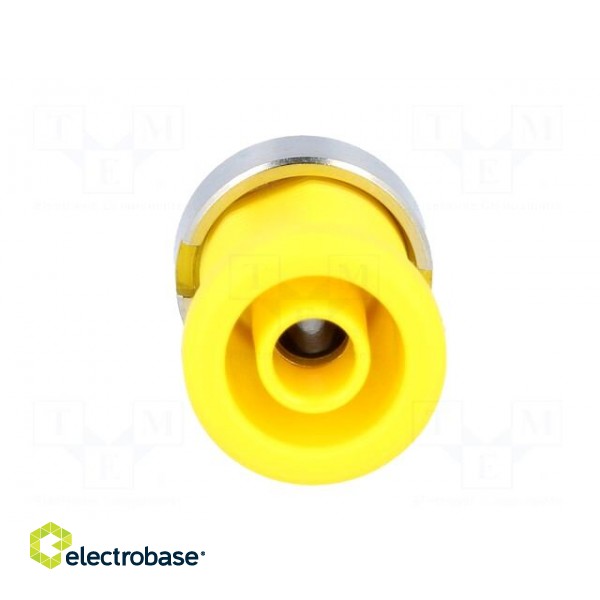 Socket | 4mm banana | 25A | Cutout: Ø12mm | yellow | nickel plated | 5mΩ paveikslėlis 9