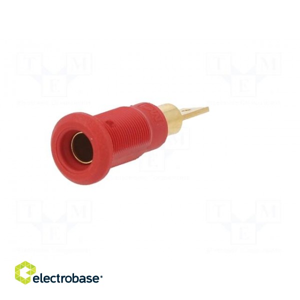 Socket | 4mm banana | 25A | red | gold-plated | Overall len: 30mm image 2