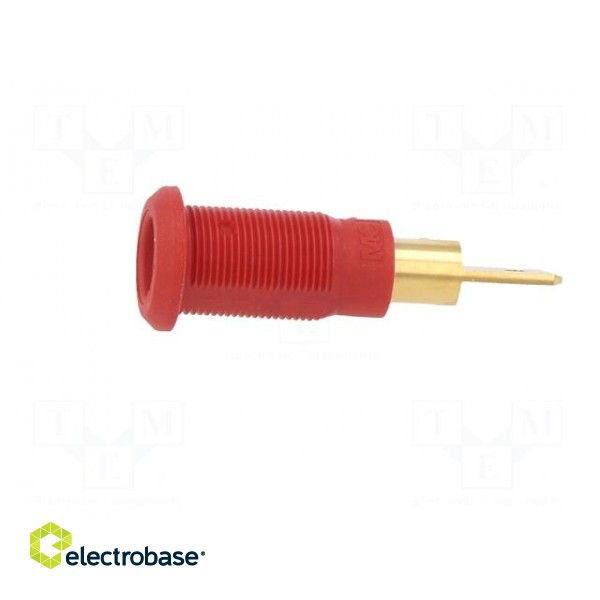 Socket | 4mm banana | 25A | red | gold-plated | Overall len: 30mm image 3