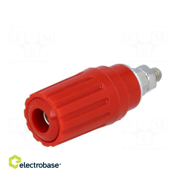 Socket | 4mm banana | 25A | red | insulated | crimped image 2