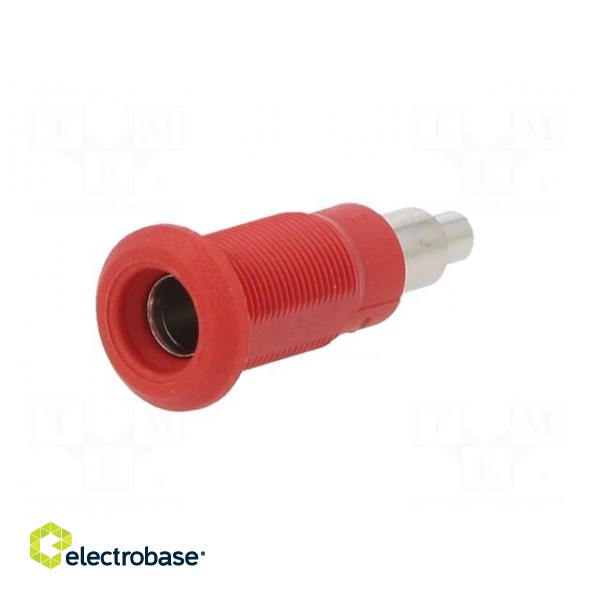 Socket | 4mm banana | 25A | red | nickel plated | Overall len: 26mm image 2