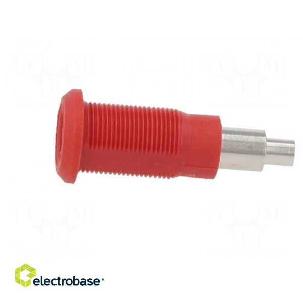 Socket | 4mm banana | 25A | red | nickel plated | Overall len: 26mm image 3