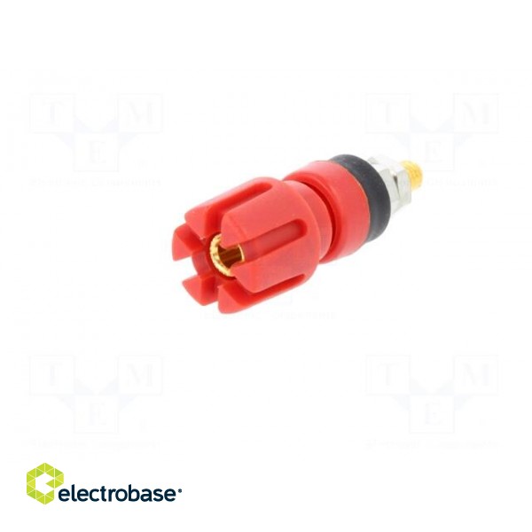 Socket | 4mm banana | 30A | 60VDC | 48mm | red | gold-plated | -20÷80°C фото 2