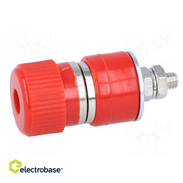 Socket | 4mm banana | 30A | 60VDC | red | nickel plated | screw,on panel image 3