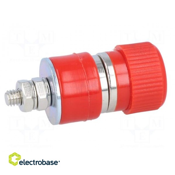 Socket | 4mm banana | 30A | 60VDC | red | nickel plated | screw,on panel image 7