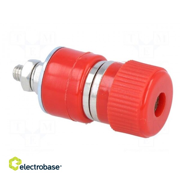 Socket | 4mm banana | 30A | 60VDC | red | nickel plated | screw,on panel image 8