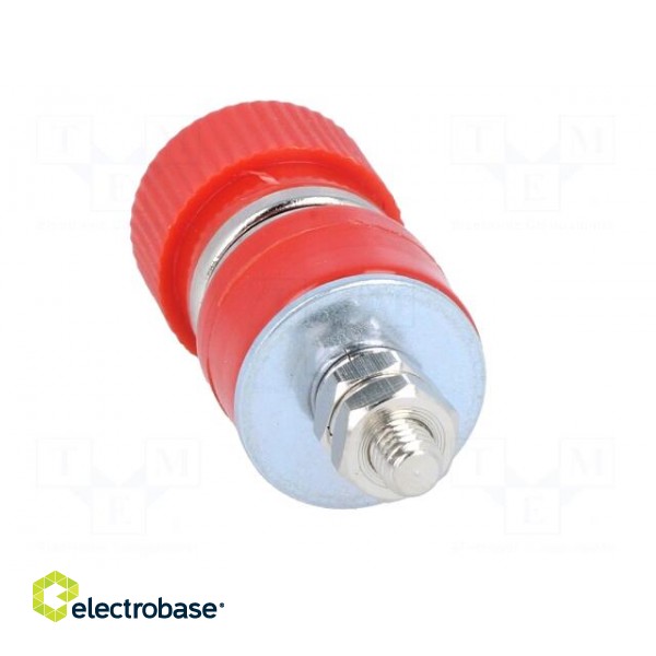 Socket | 4mm banana | 30A | 60VDC | red | nickel plated | screw,on panel image 5