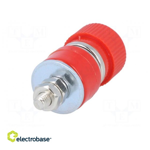 Socket | 4mm banana | 30A | 60VDC | red | nickel plated | screw,on panel image 6