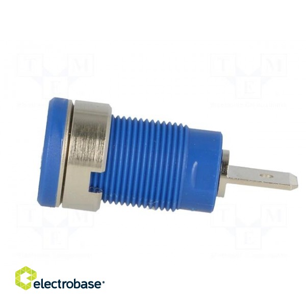 Socket | 4mm banana | 32A | 1kVDC | blue | nickel plated | on panel | 35mm image 3