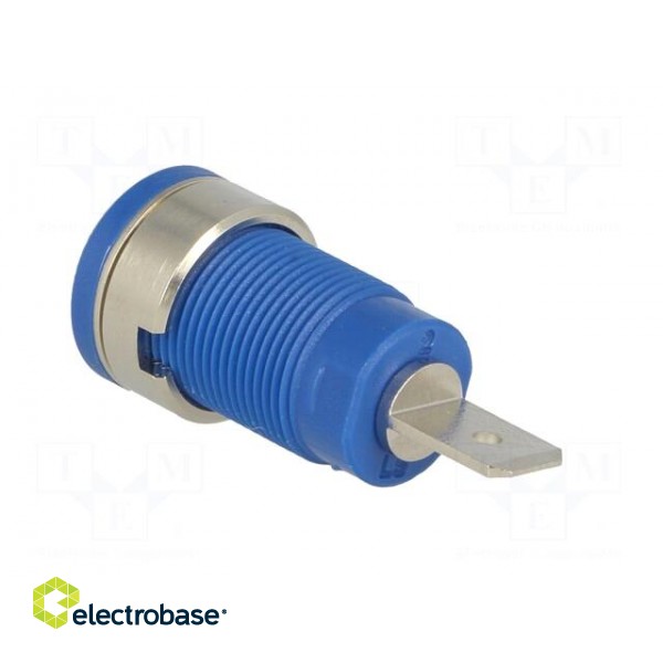 Socket | 4mm banana | 32A | 1kVDC | blue | nickel plated | on panel | 35mm image 4