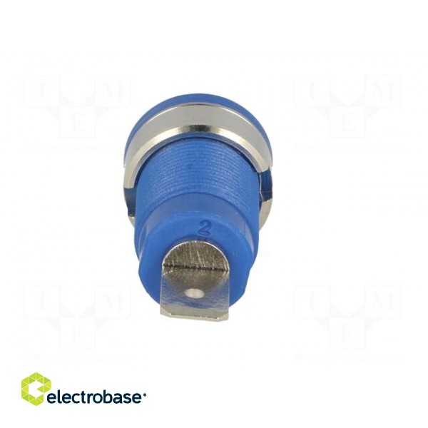 Socket | 4mm banana | 32A | 1kVDC | blue | nickel plated | on panel | 35mm image 5