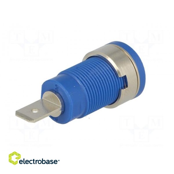 Socket | 4mm banana | 32A | 1kVDC | blue | nickel plated | on panel | 35mm image 6