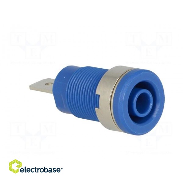 Socket | 4mm banana | 32A | 1kVDC | blue | nickel plated | on panel | 35mm image 8