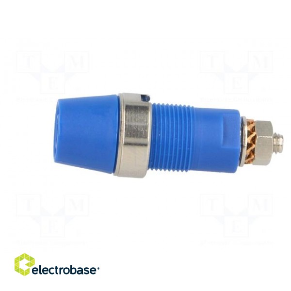 Socket | 4mm banana | 32A | 1kV | blue | nickel plated | screw | insulated image 3