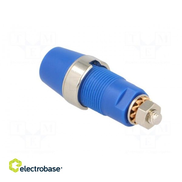 Socket | 4mm banana | 32A | 1kV | blue | nickel plated | screw | insulated image 4