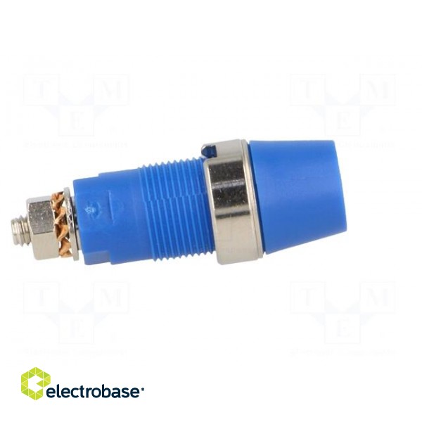 Socket | 4mm banana | 32A | 1kV | blue | nickel plated | screw | insulated image 7