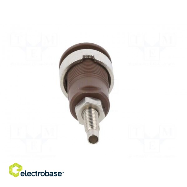 Socket | 4mm banana | 32A | 1kV | Cutout: Ø12.2mm | brown | nickel plated paveikslėlis 5