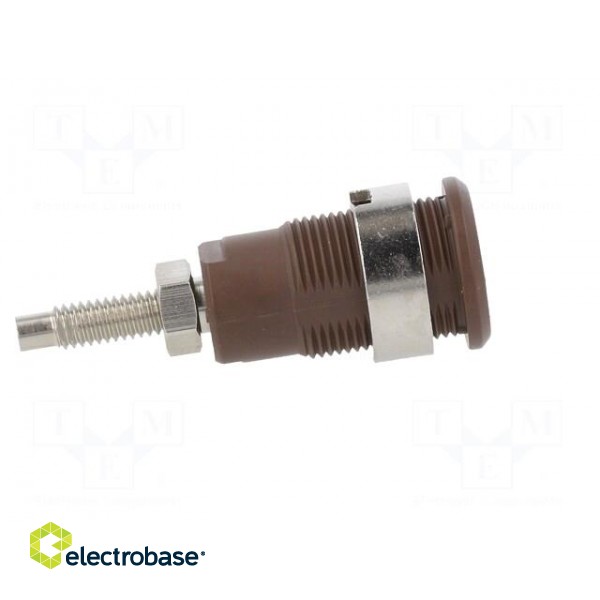 Socket | 4mm banana | 32A | 1kV | Cutout: Ø12.2mm | brown | nickel plated фото 7