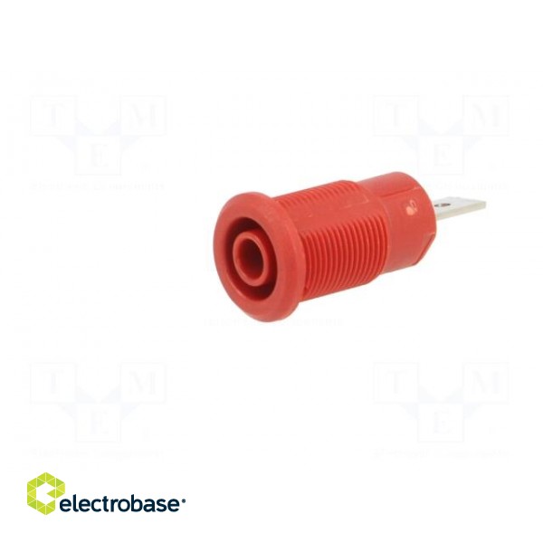 Socket | 4mm banana | 32A | 1kV | Cutout: Ø12.2mm | red | nickel plated image 2