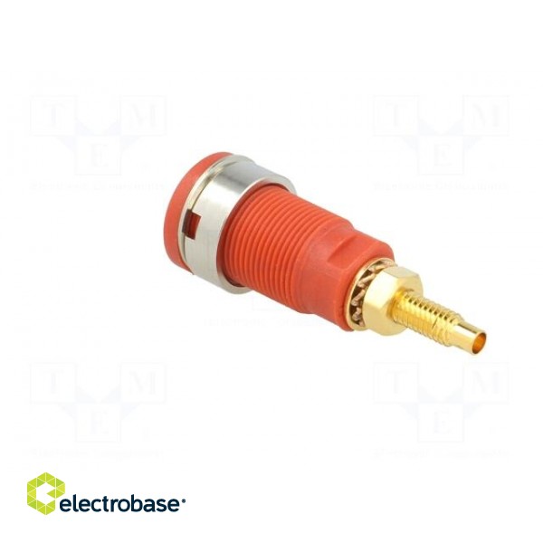 Socket | 4mm banana | 32A | 1kV | red | gold-plated | on panel | 40mm | 5mΩ image 4