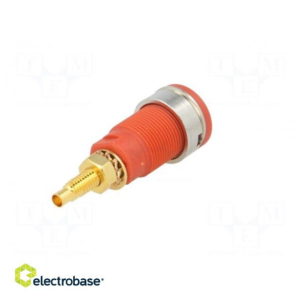 Socket | 4mm banana | 32A | 1kV | red | gold-plated | on panel | 40mm | 5mΩ image 6