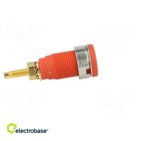 Socket | 4mm banana | 32A | 1kV | red | gold-plated | on panel | 40mm | 5mΩ image 7