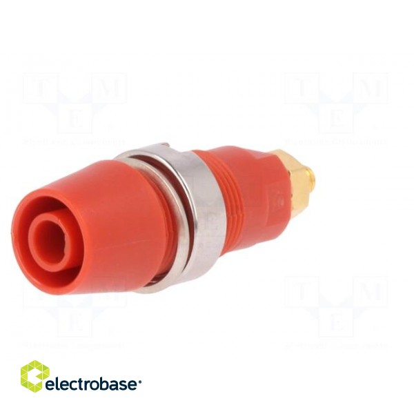 Socket | 4mm banana | 32A | 1kVDC | red | gold-plated | screw | insulated image 2