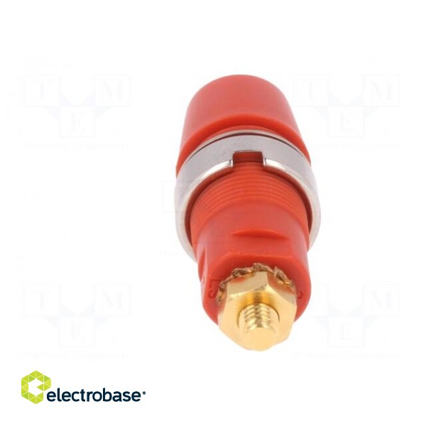 Socket | 4mm banana | 32A | 1kVDC | red | gold-plated | screw | insulated image 5