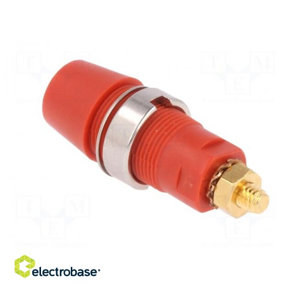 Socket | 4mm banana | 32A | 1kVDC | red | gold-plated | screw | insulated image 4