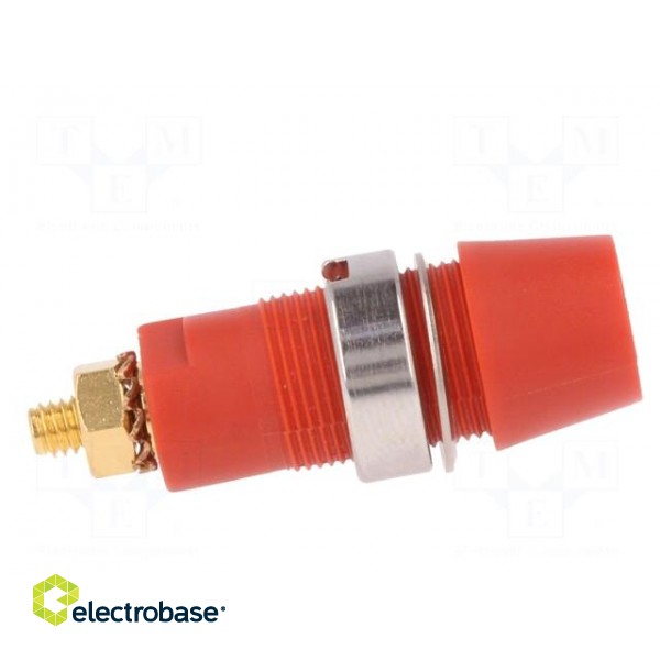 Socket | 4mm banana | 32A | 1kVDC | red | gold-plated | screw | insulated image 7