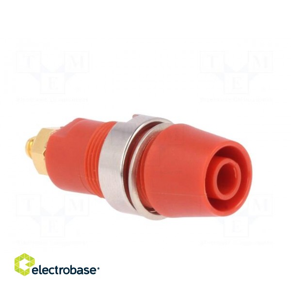 Socket | 4mm banana | 32A | 1kVDC | red | gold-plated | screw | insulated image 8