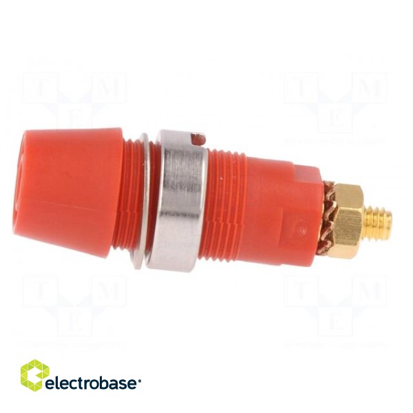 Socket | 4mm banana | 32A | 1kVDC | red | gold-plated | screw | insulated image 3