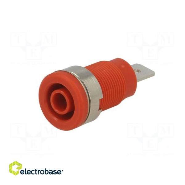 Socket | 4mm banana | 32A | 1kVDC | red | nickel plated | on panel | 35mm image 2